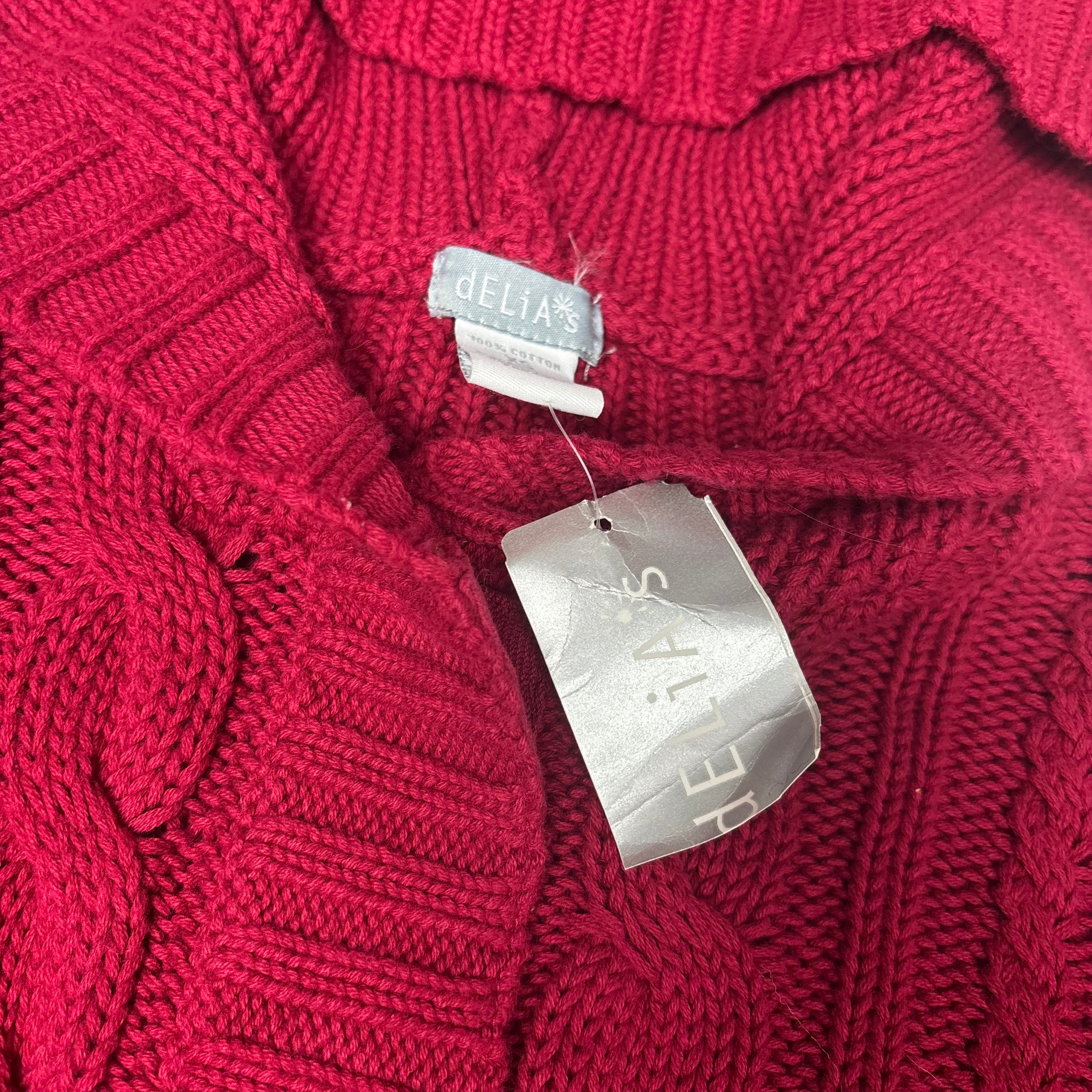 NWT dELiA*s Cable Knit Hooded Cardigan