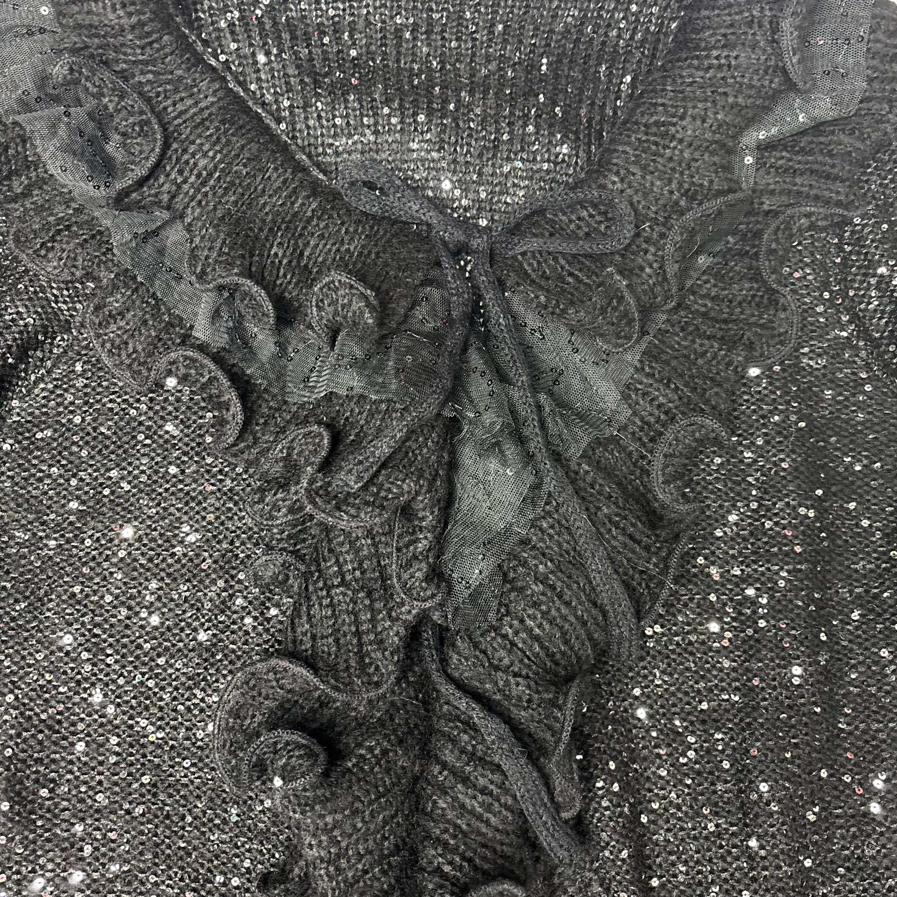 2000's Neelam Sequin Waterfall Ruffle Cardigan