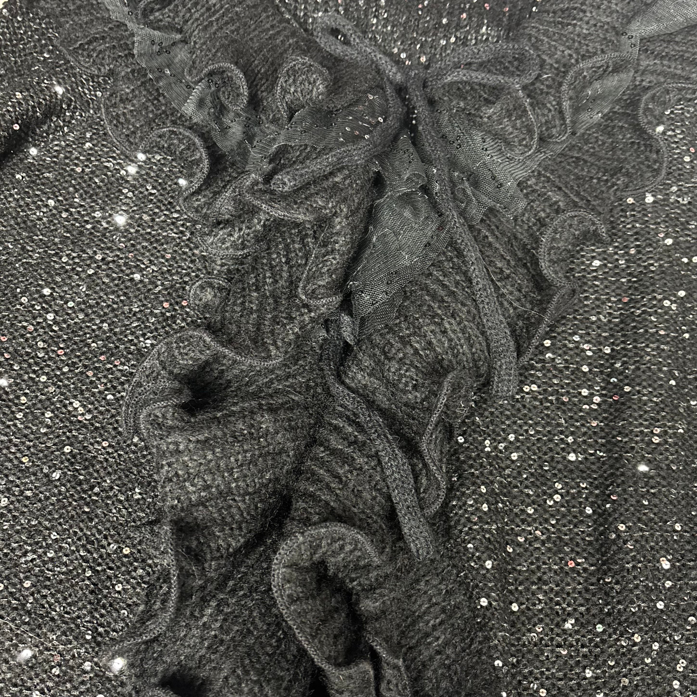 2000's Neelam Sequin Waterfall Ruffle Cardigan