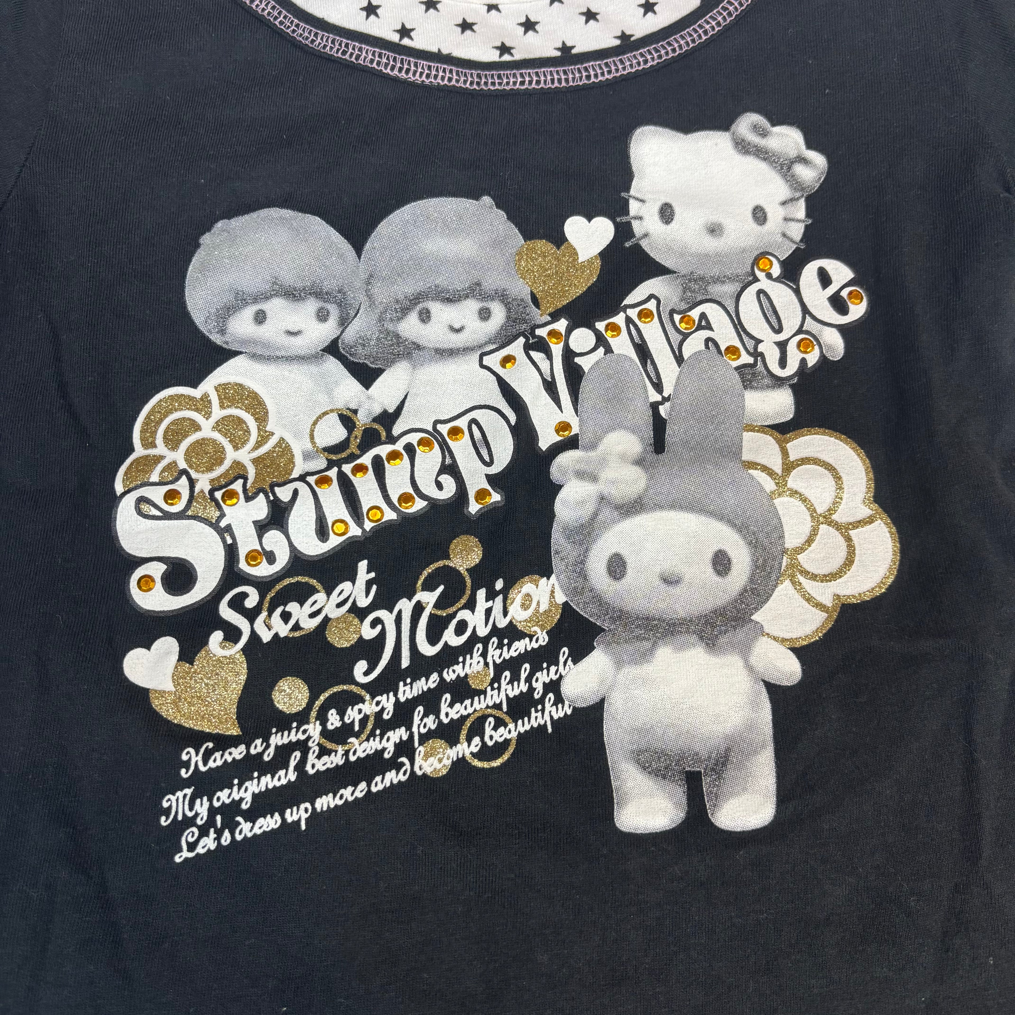Sanrio "Stump Village" Faux-Layered Baby Tee