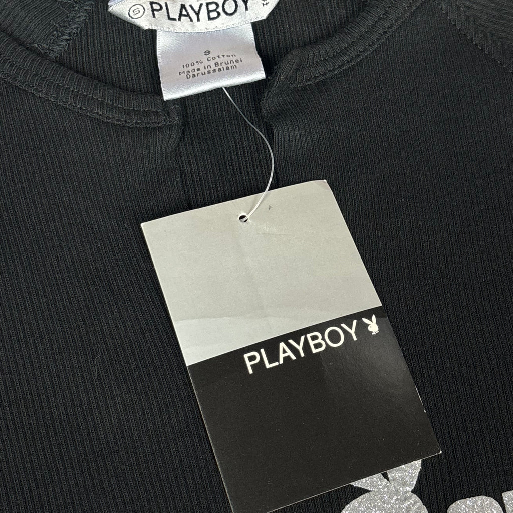 NWT VTG Playboy Cyber Girl Ribbed V-Neck Baby Tee