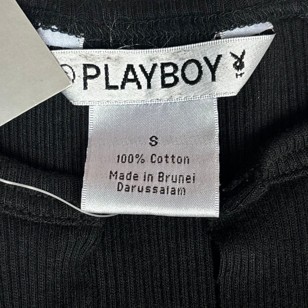 NWT VTG Playboy Cyber Girl Ribbed V-Neck Baby Tee
