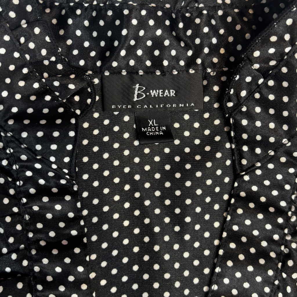 2000s Byer California Polka Dot Ruffle Blouse