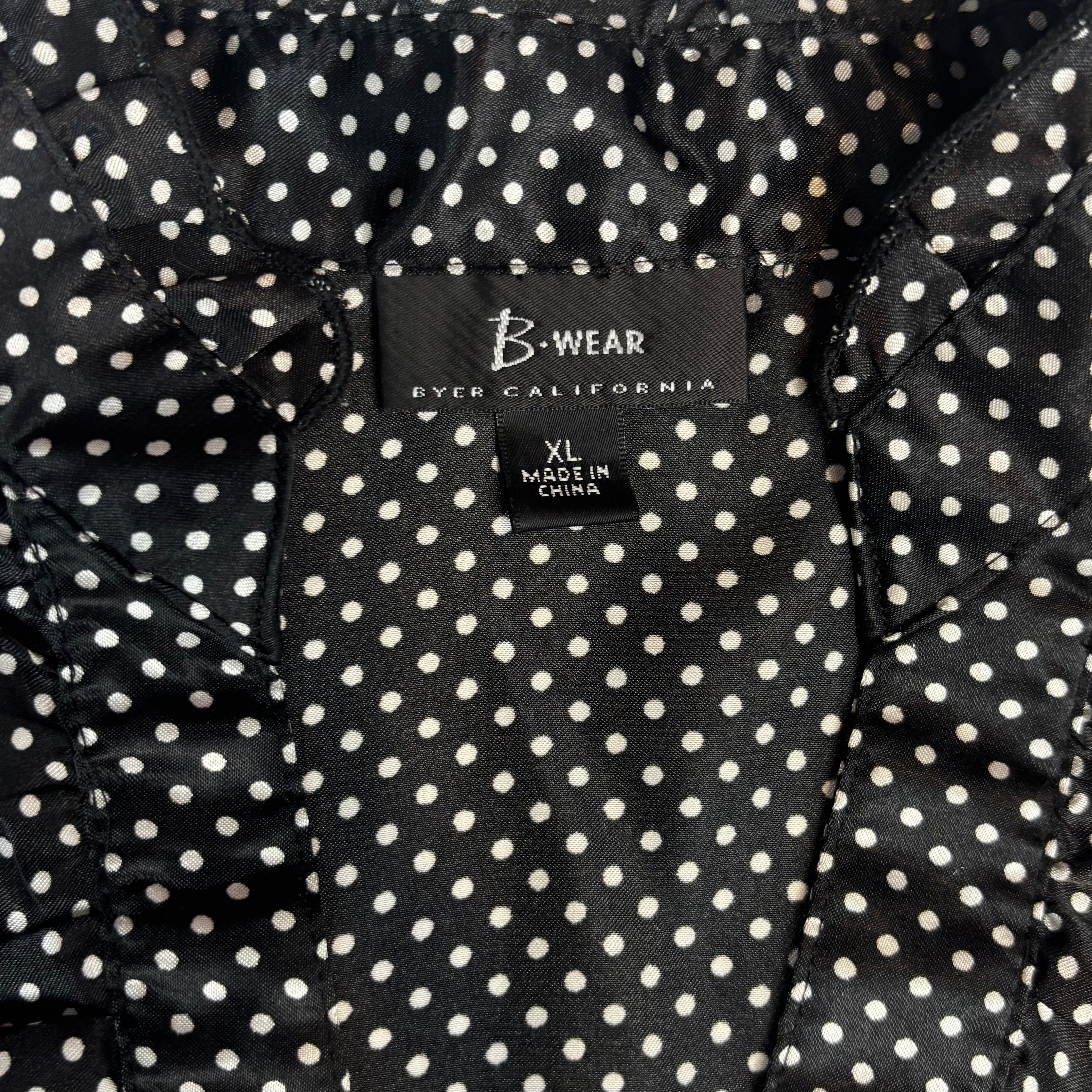 2000s Byer California Polka Dot Ruffle Blouse