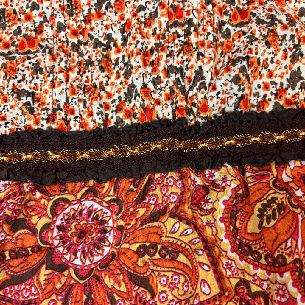 2000s LA Blues Boho Paisley Print Top