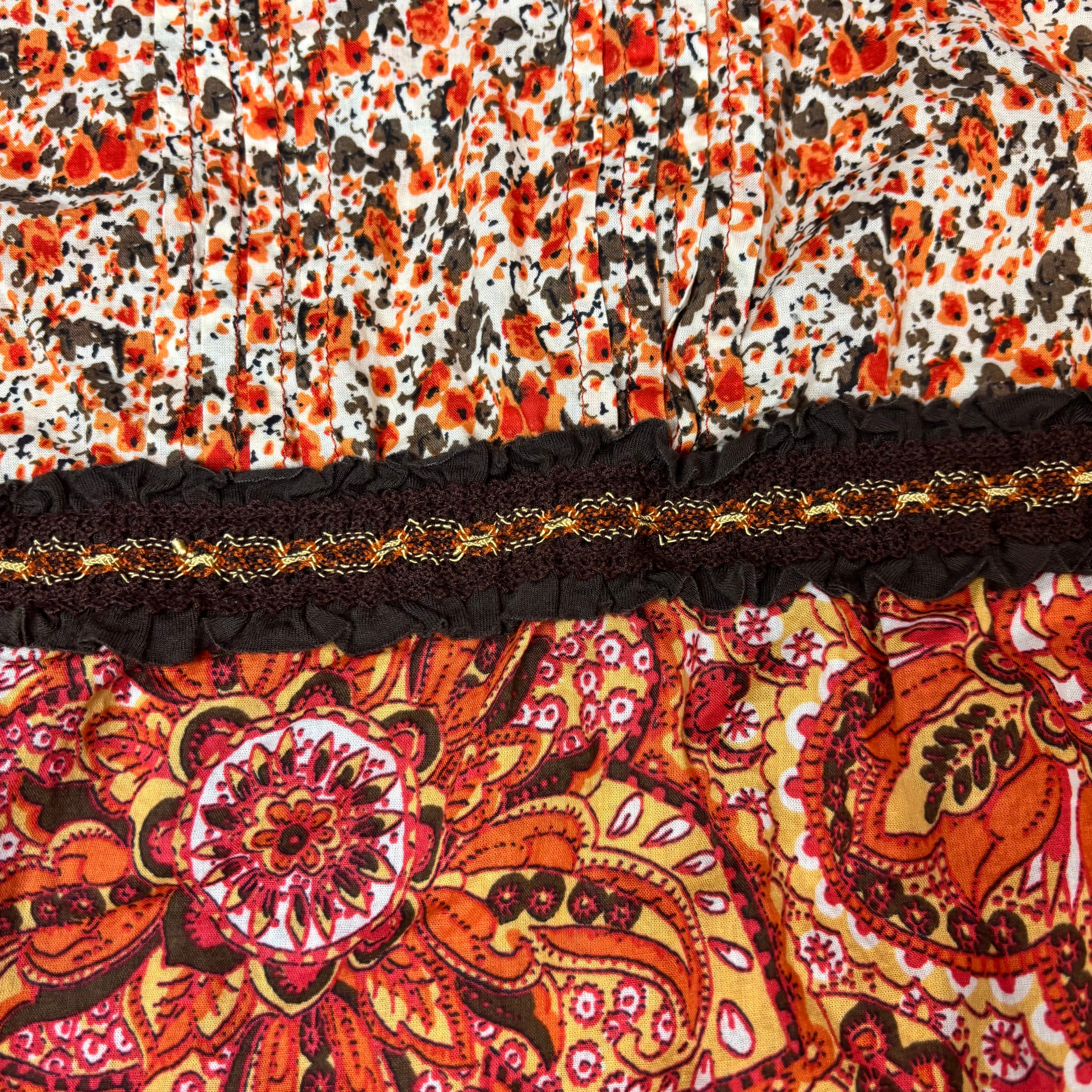 2000s LA Blues Boho Paisley Print Top