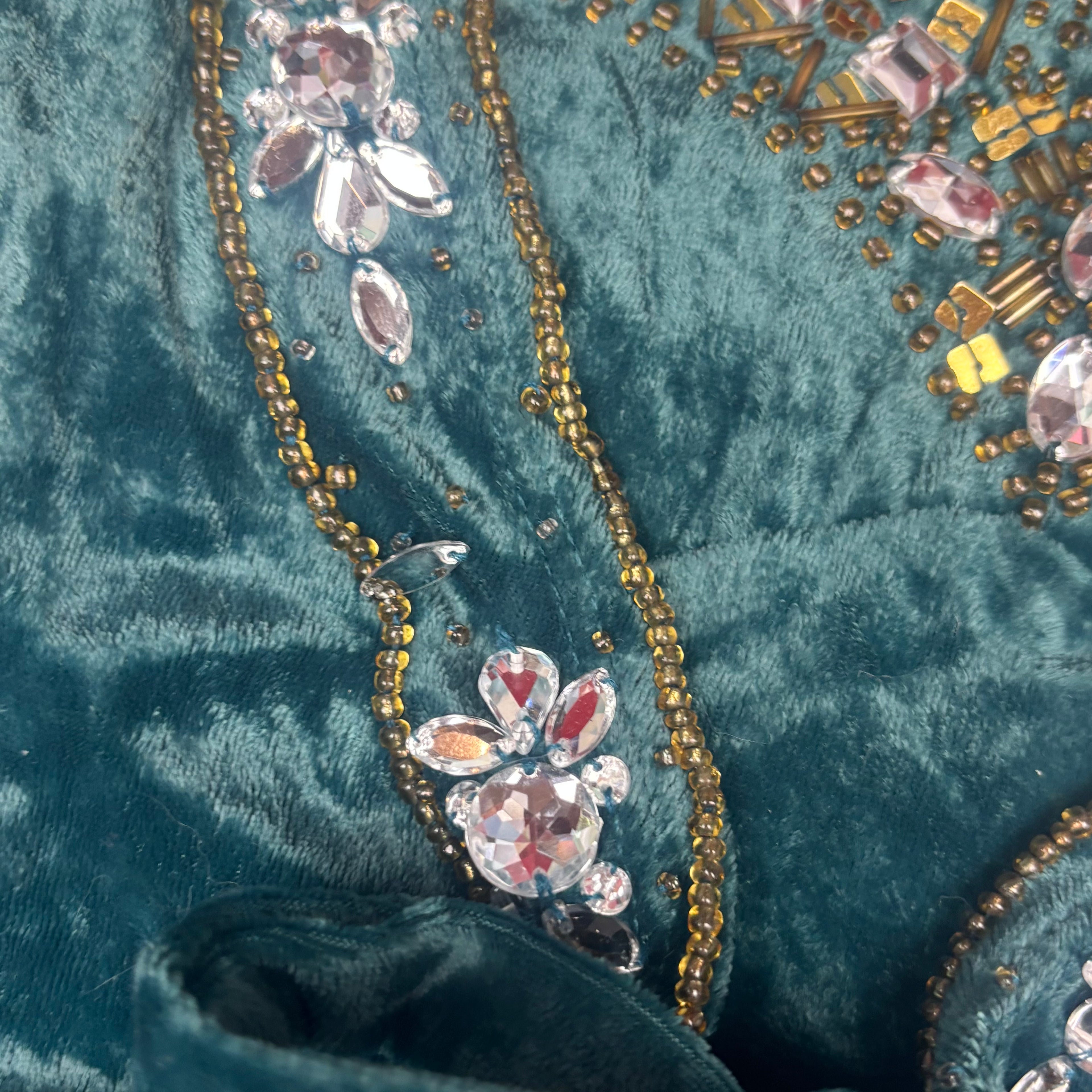 2000s Pliocene Velvet Embellished Tank Top + Bolero