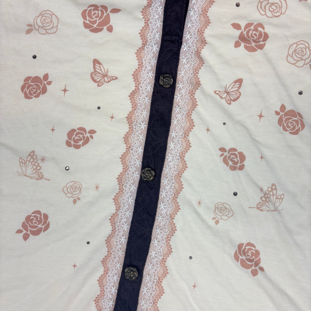 Axes Femme Butterfly & Rose Detailed Blouse