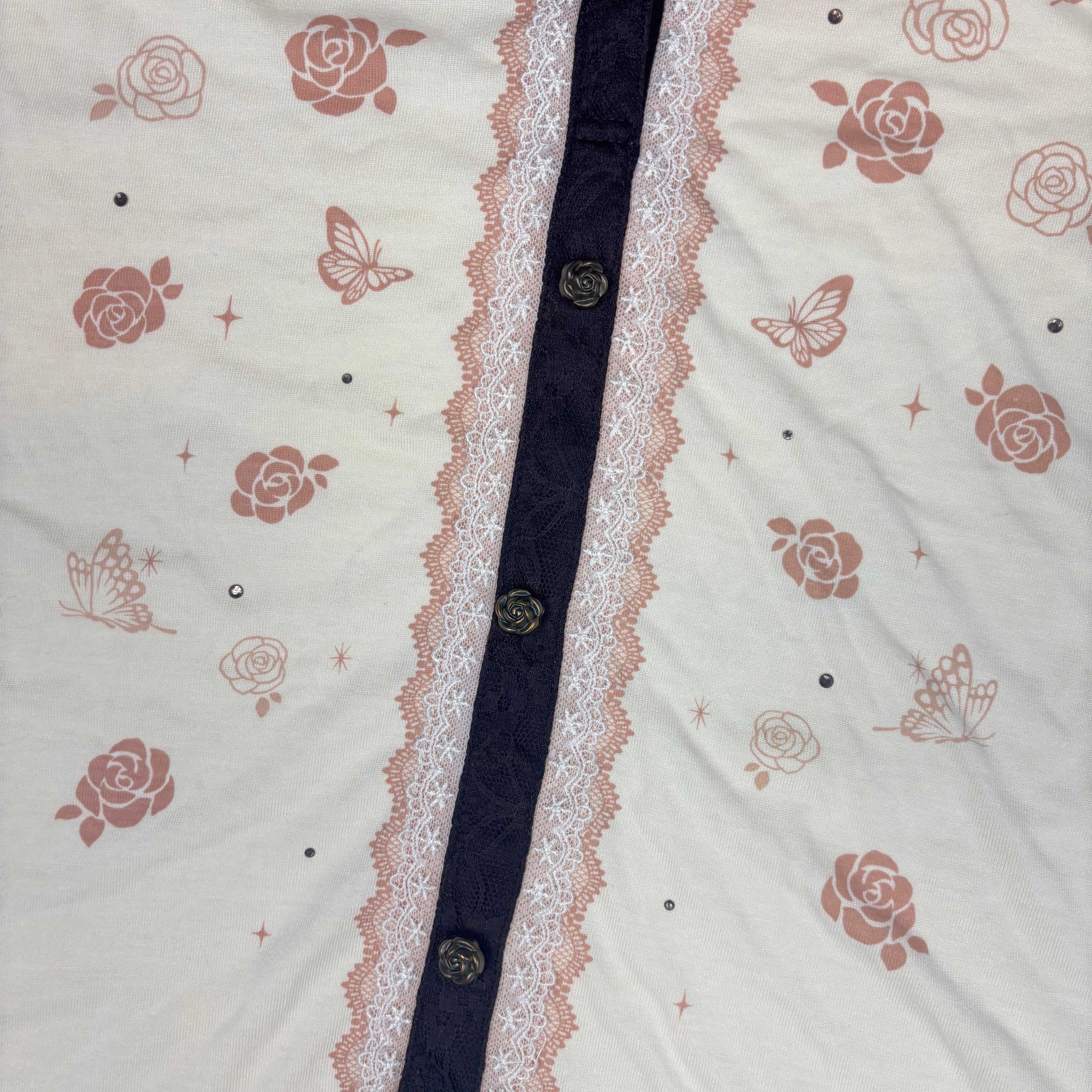 Axes Femme Butterfly & Rose Detailed Blouse