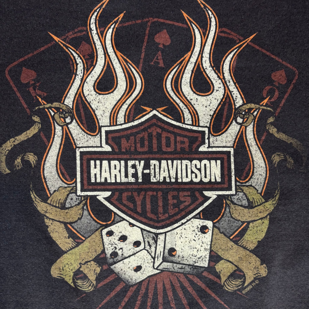 VTG Harley Davidson Flaming Dice Graphic Crewneck Sweatshirt