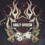 VTG Harley Davidson Flaming Dice Graphic Crewneck Sweatshirt