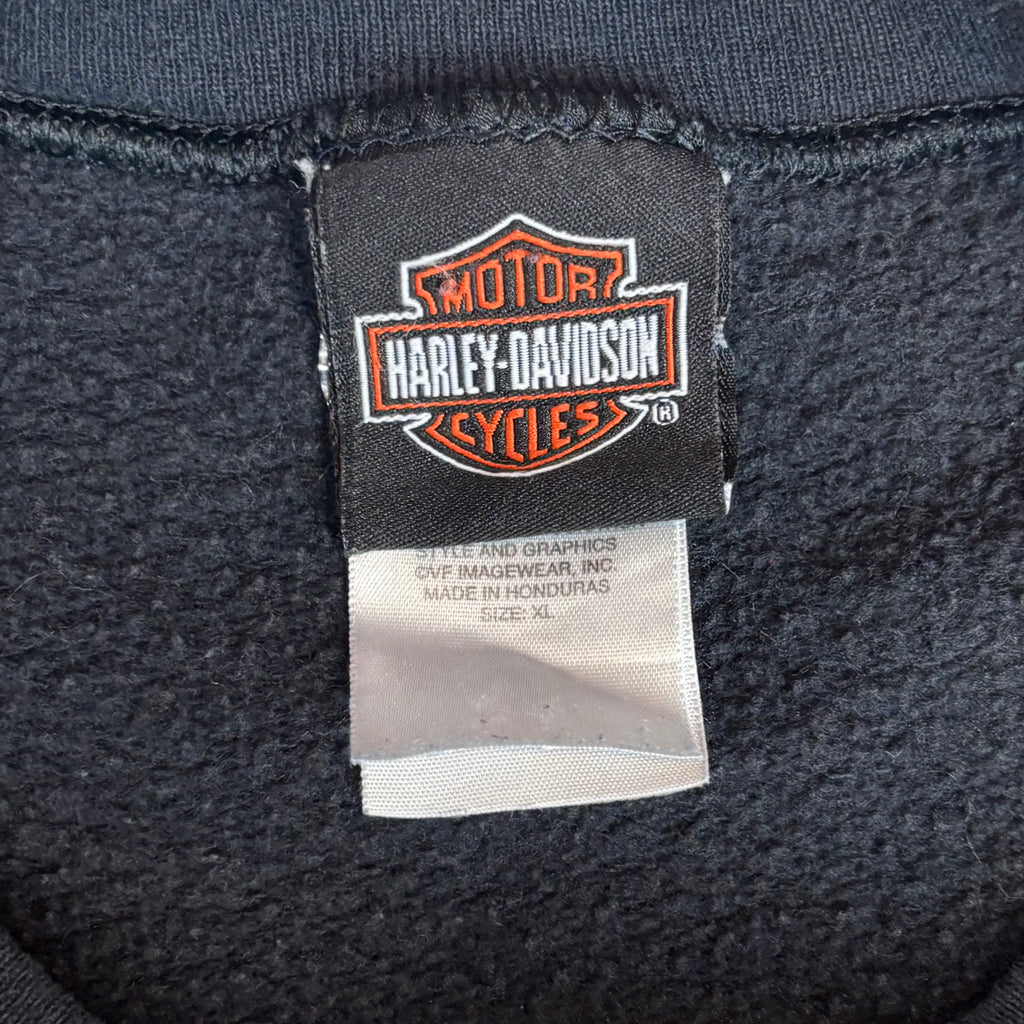 VTG Harley Davidson Flaming Dice Graphic Crewneck Sweatshirt