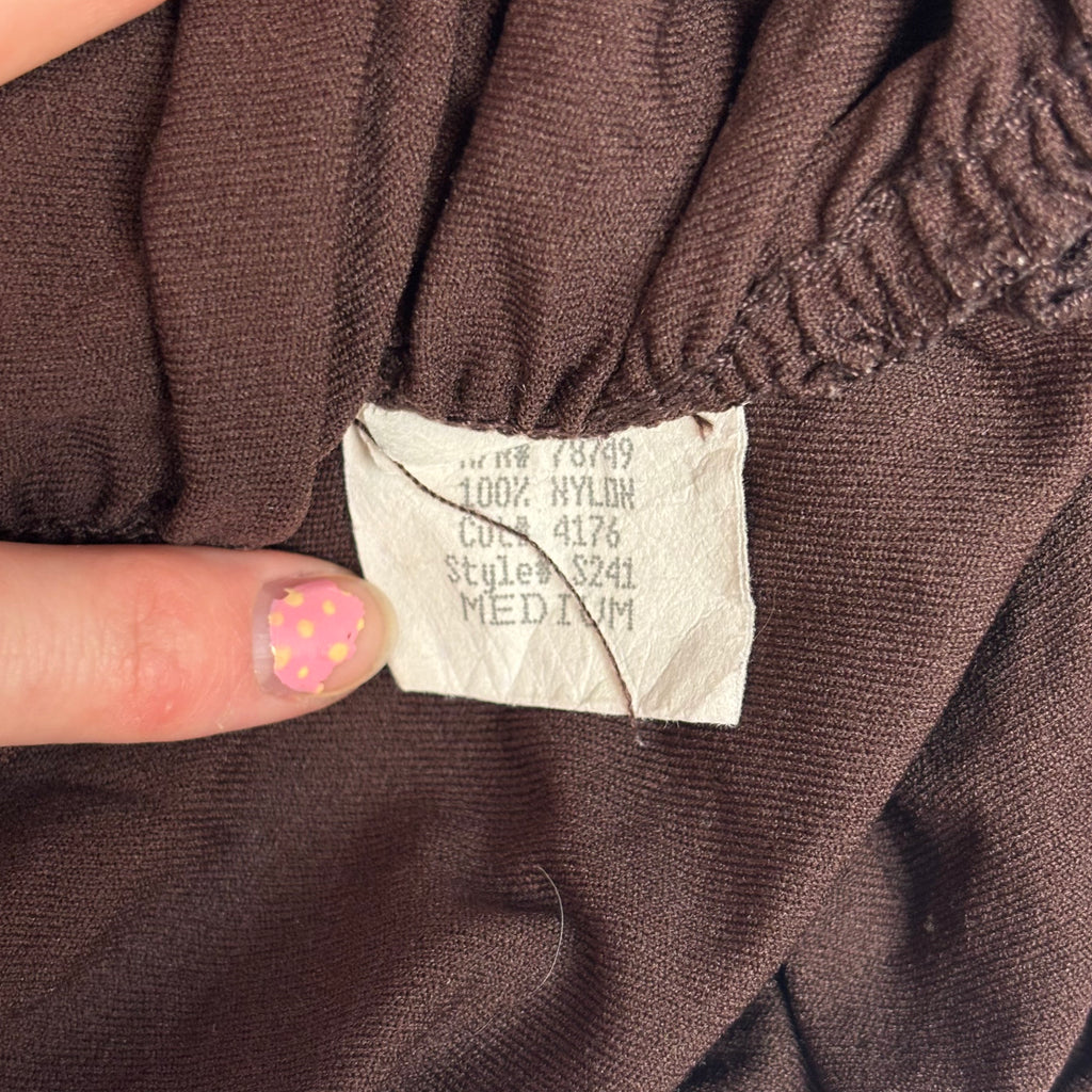 Wet Seal Chocolate Ruched Cap Sleeve Top