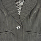 Iz Byer Pinstripe Short Sleeve Blazer Top
