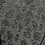 Xhilaration V-Neck Graphic Face Print Long Sleeve