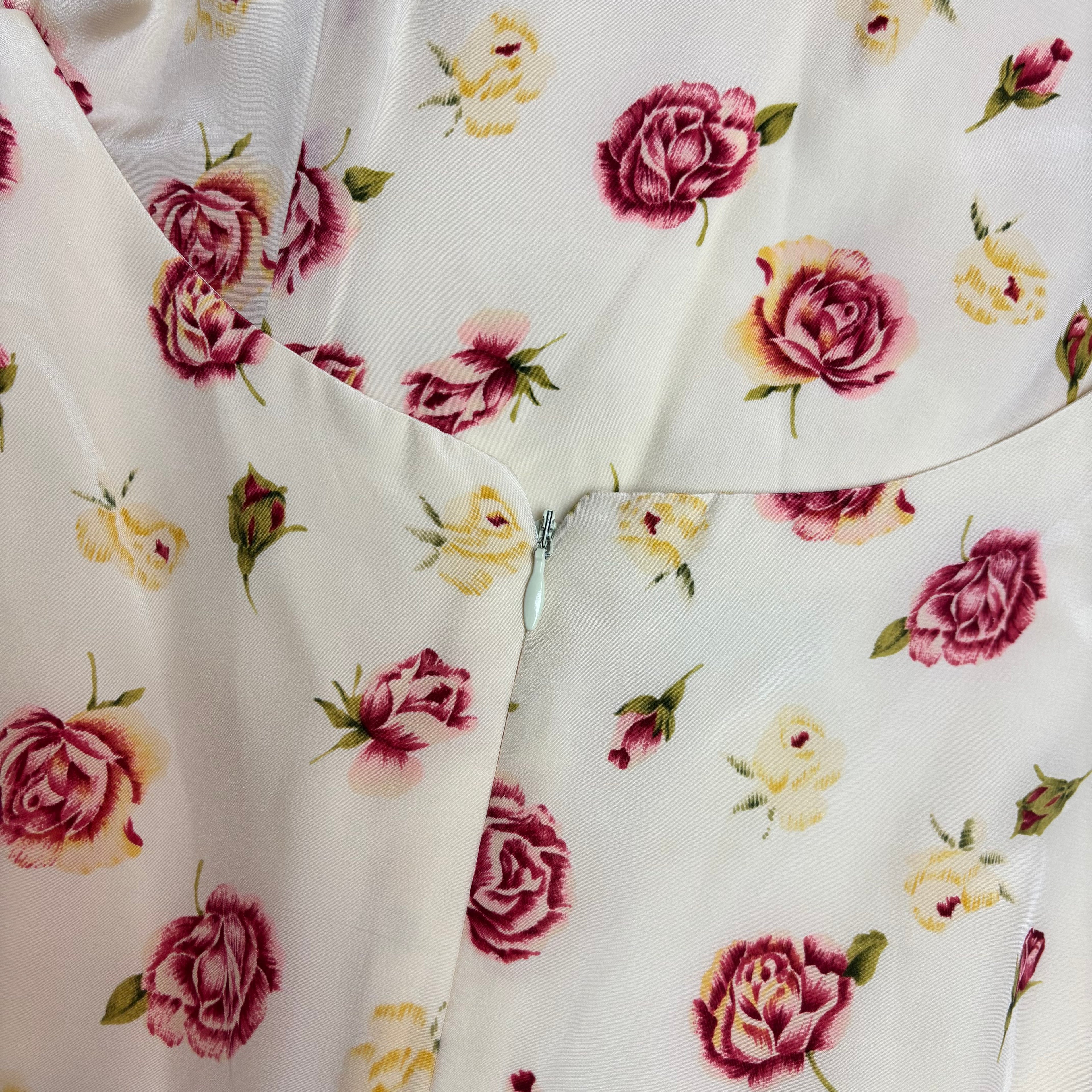 VTG Knit Wit Silk Floral Fit and Flare Dress