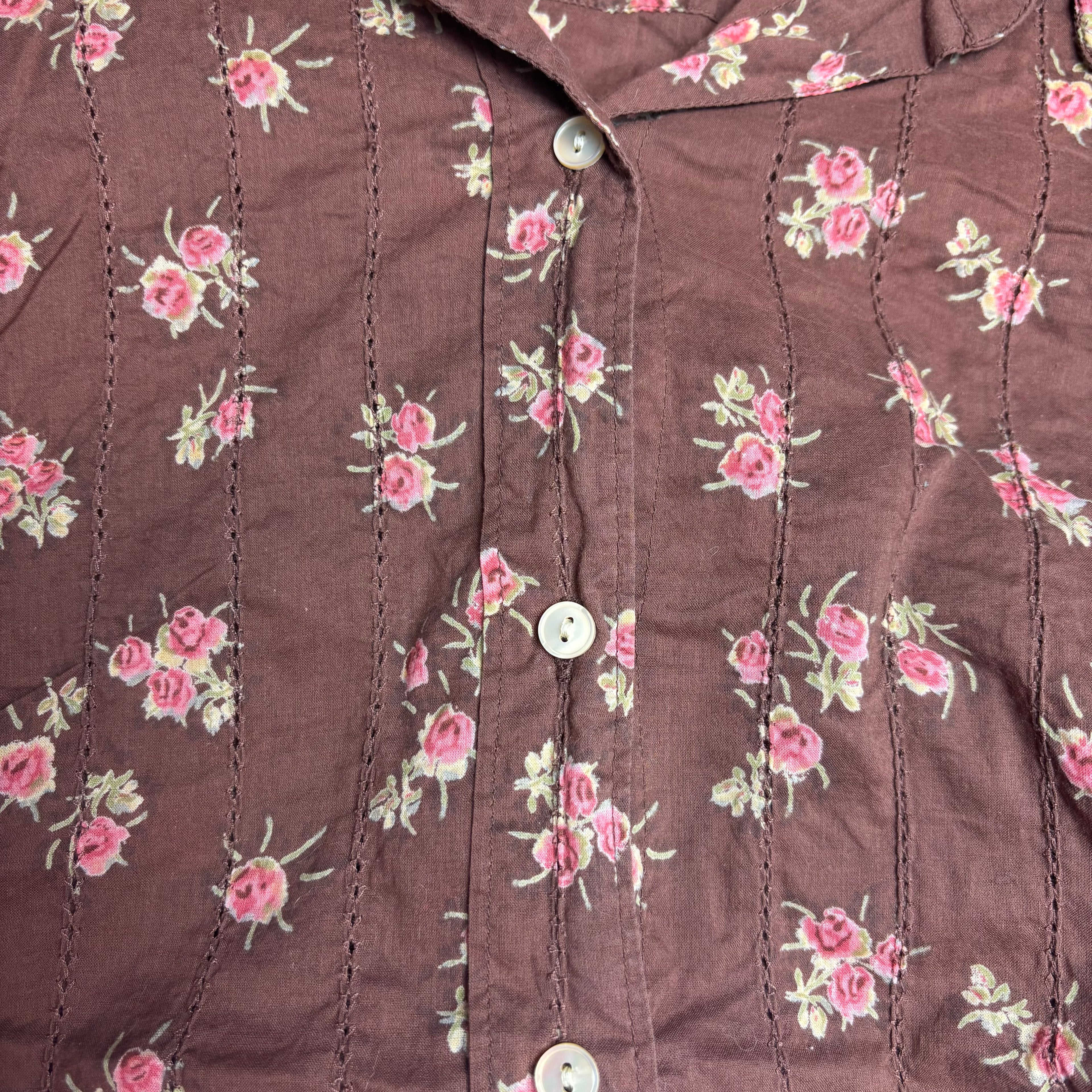 2000s Lucky Brand Floral Button Up Shirt