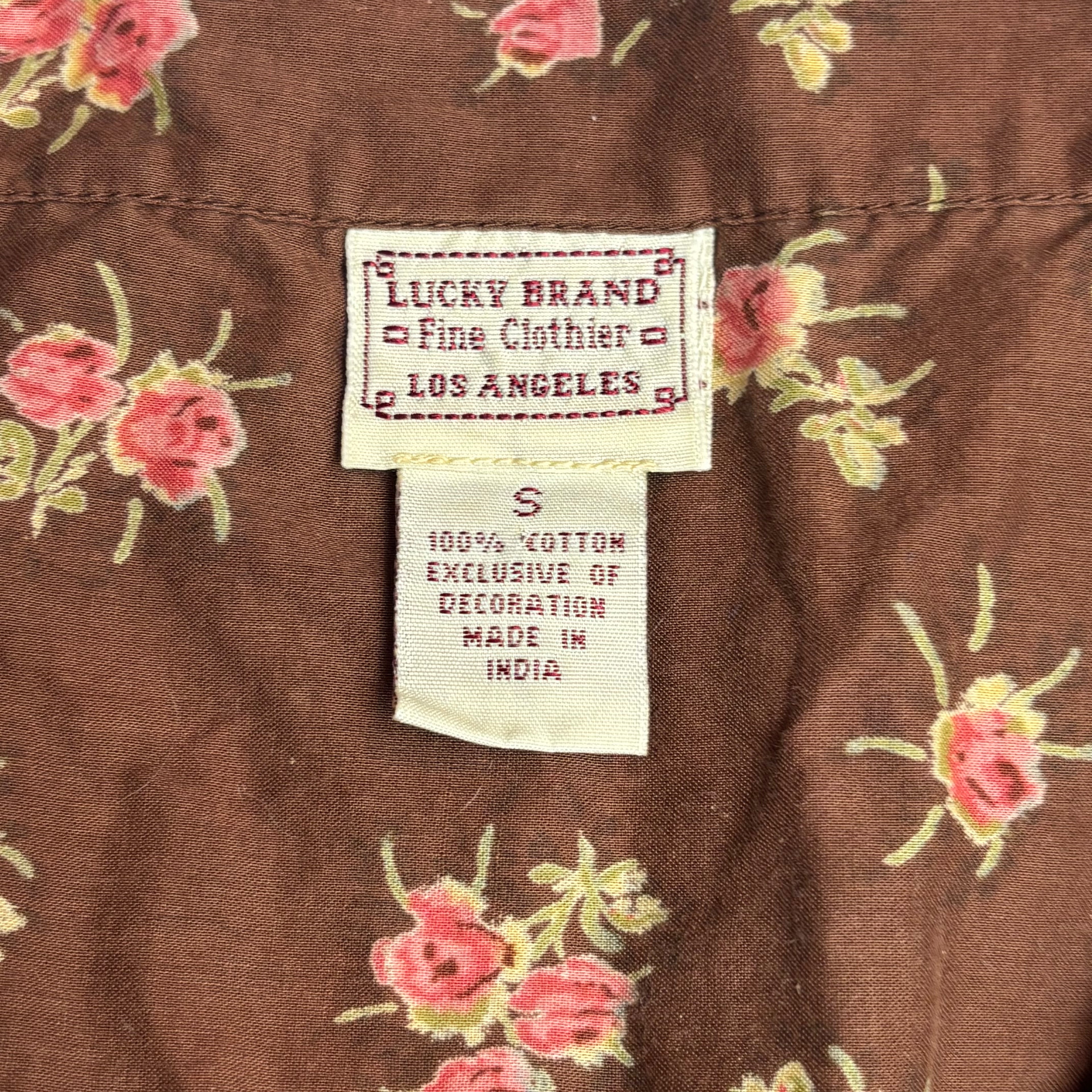 2000s Lucky Brand Floral Button Up Shirt