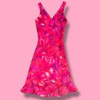 VTG City Triangles Hibiscus V-Neck Midi Dress