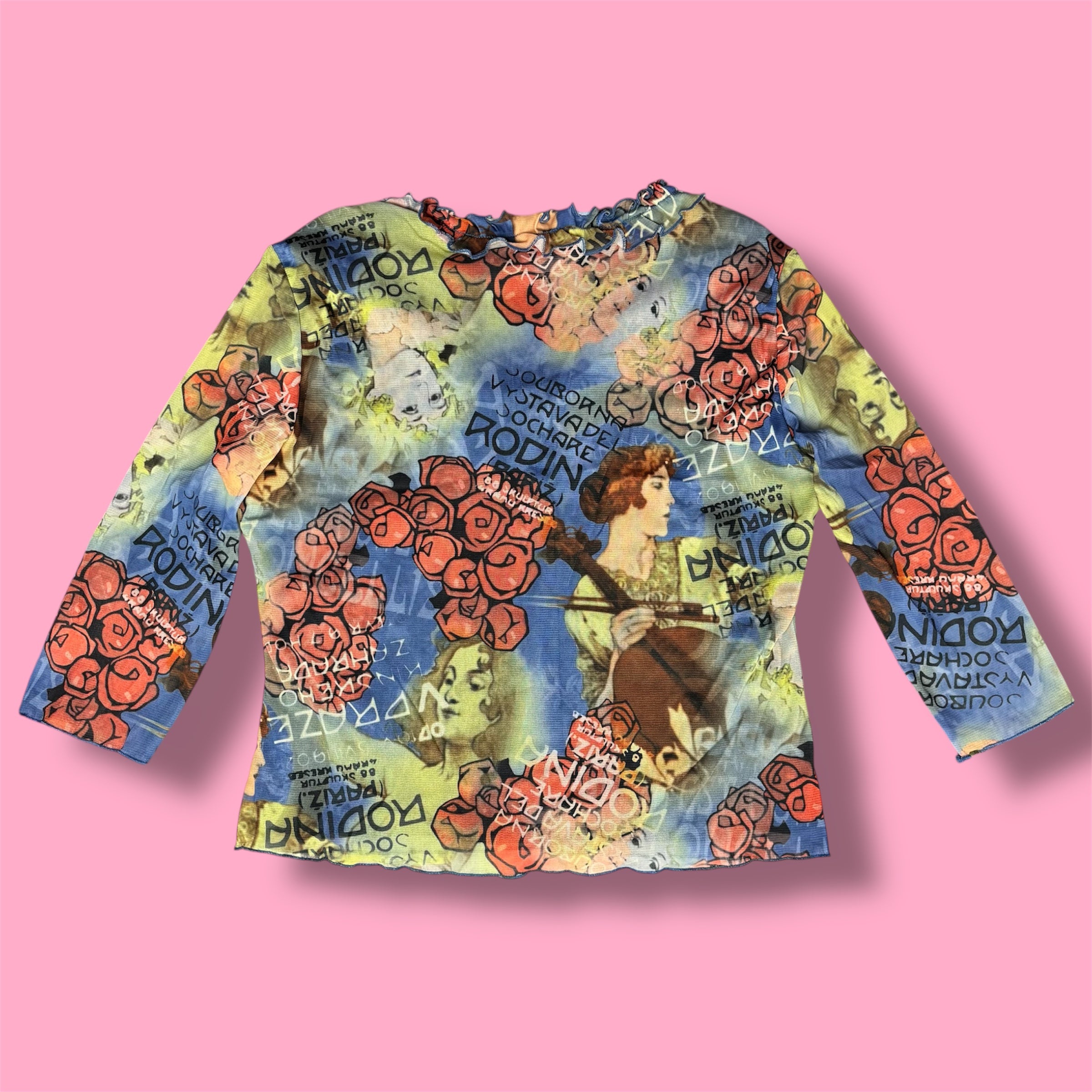 Uniform John Paul Richard Art Nouveau Inspired Mesh Top