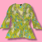 2000s Essentials by Milano Crinkled Paisley Sequin Top