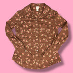 2000s Lucky Brand Floral Button Up Shirt