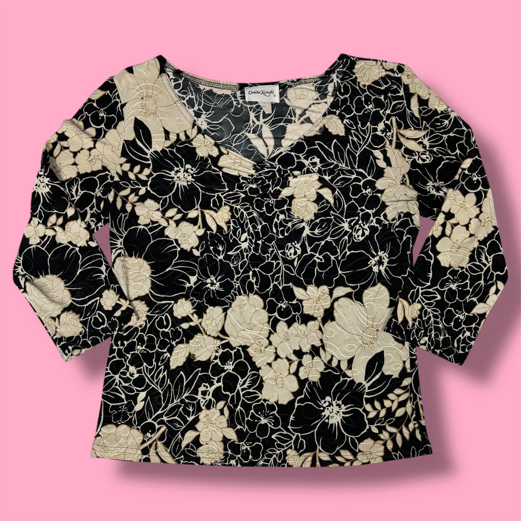 2000s Claudia Richard Floral Slinky Top