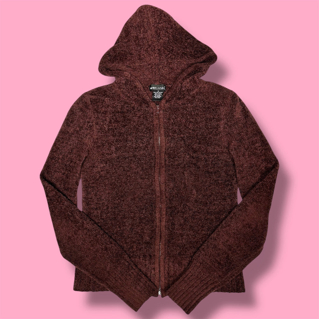 Wet Seal Fuzzy Zip-Up Hoodie