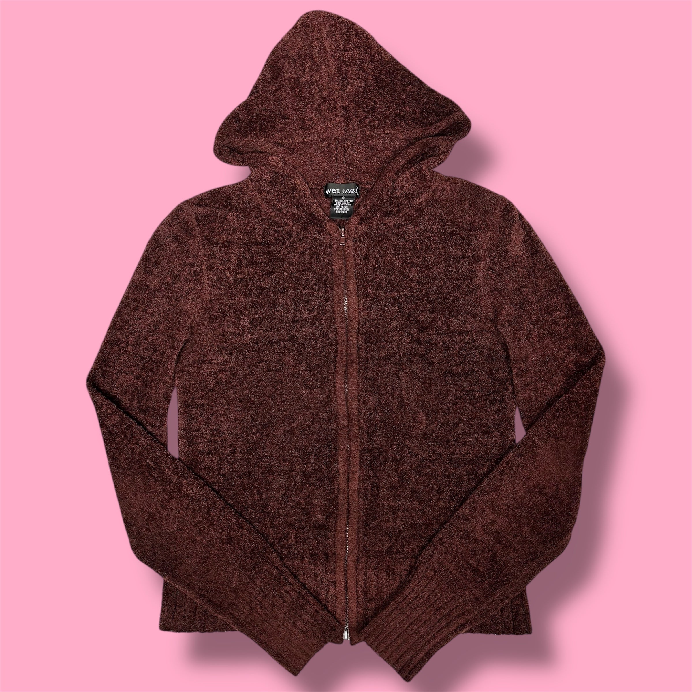 Wet Seal Fuzzy Zip-Up Hoodie