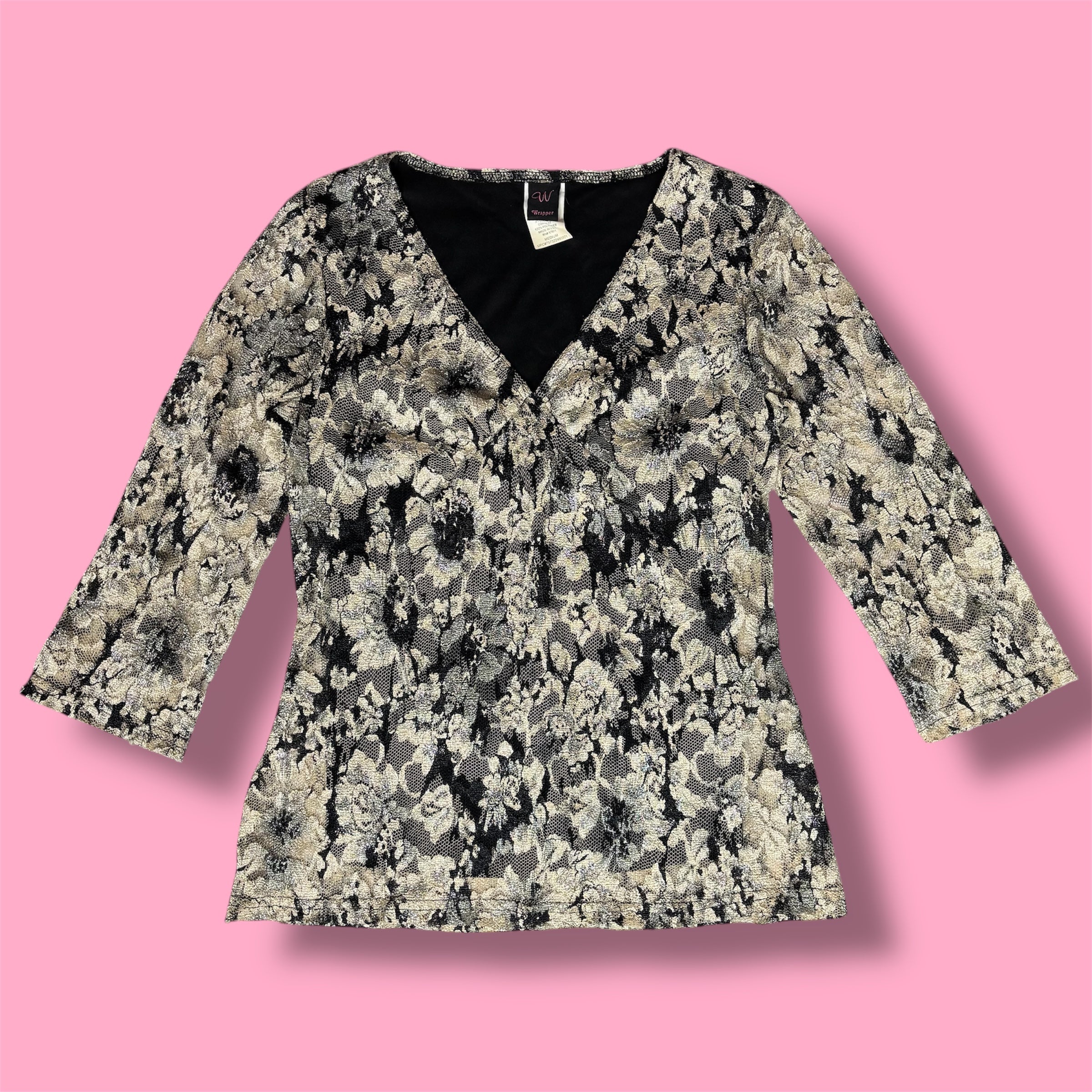 2000s Wrapper Floral Full Lace Top