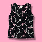 2000s Casual Corner Coquette Pearl Bow Tank