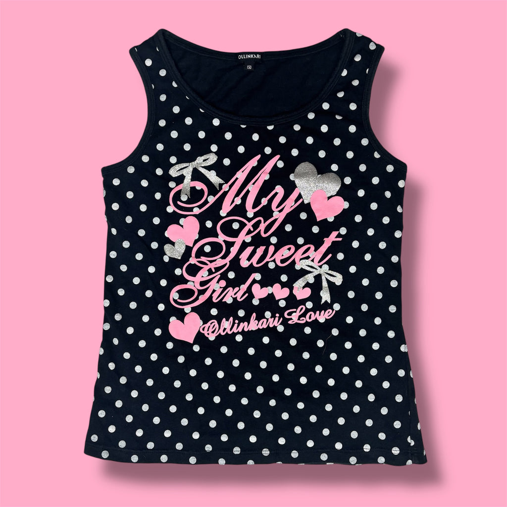 Ollinkari "My Sweet Girl" Polka Dot Tank