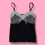 2000s Joky Gal Lace Floral Mesh Lined Camisole