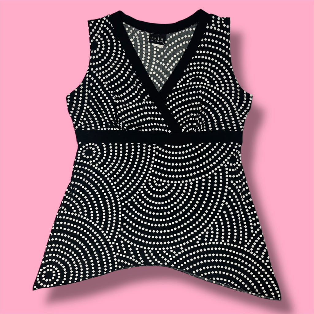 2000s JKLA California Polka Dot V-Neck Tank