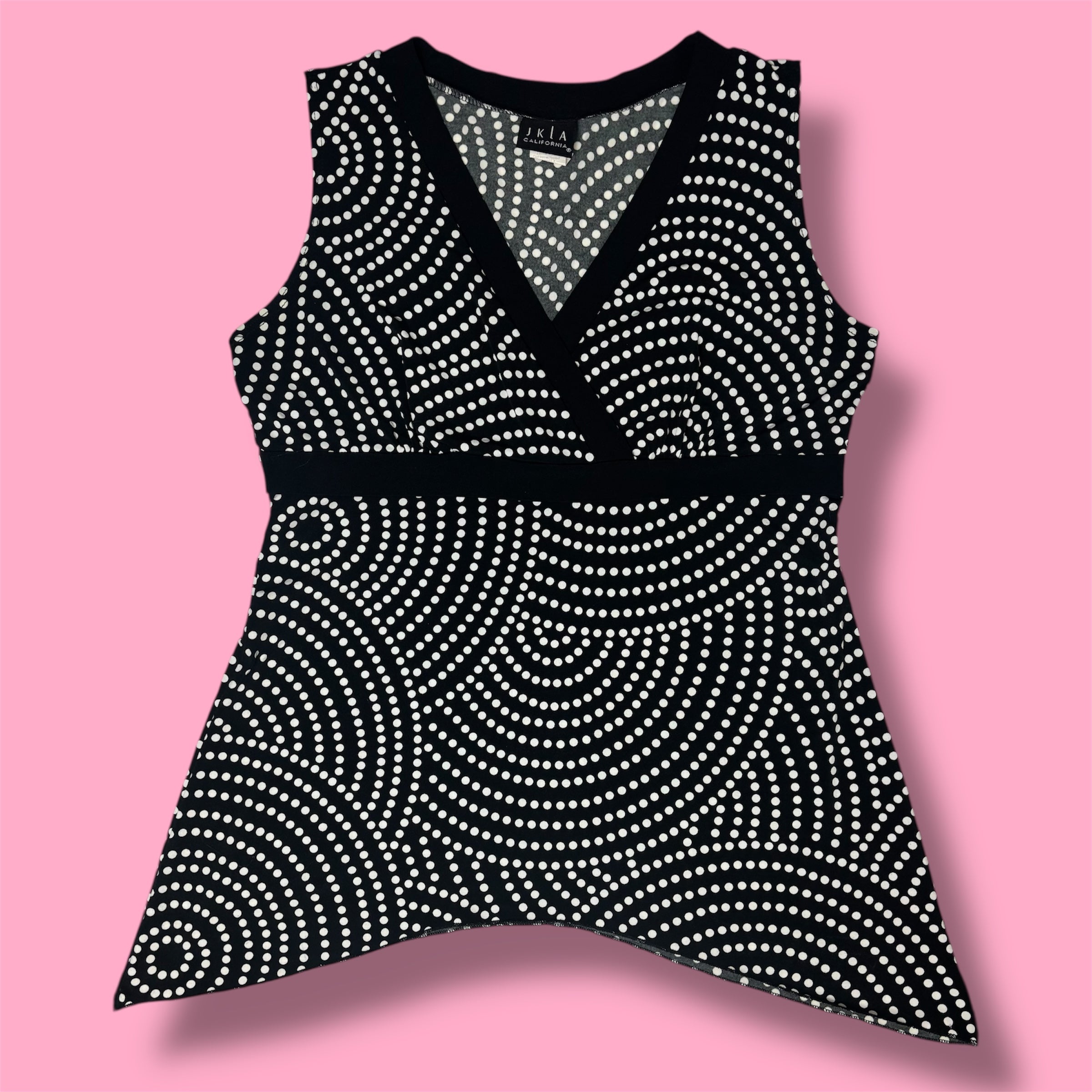 2000s JKLA California Polka Dot V-Neck Tank