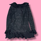 2000's Neelam Sequin Waterfall Ruffle Cardigan