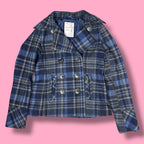 Aeropostale Wool Plaid Collared Peacoat