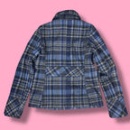 Aeropostale Wool Plaid Collared Peacoat
