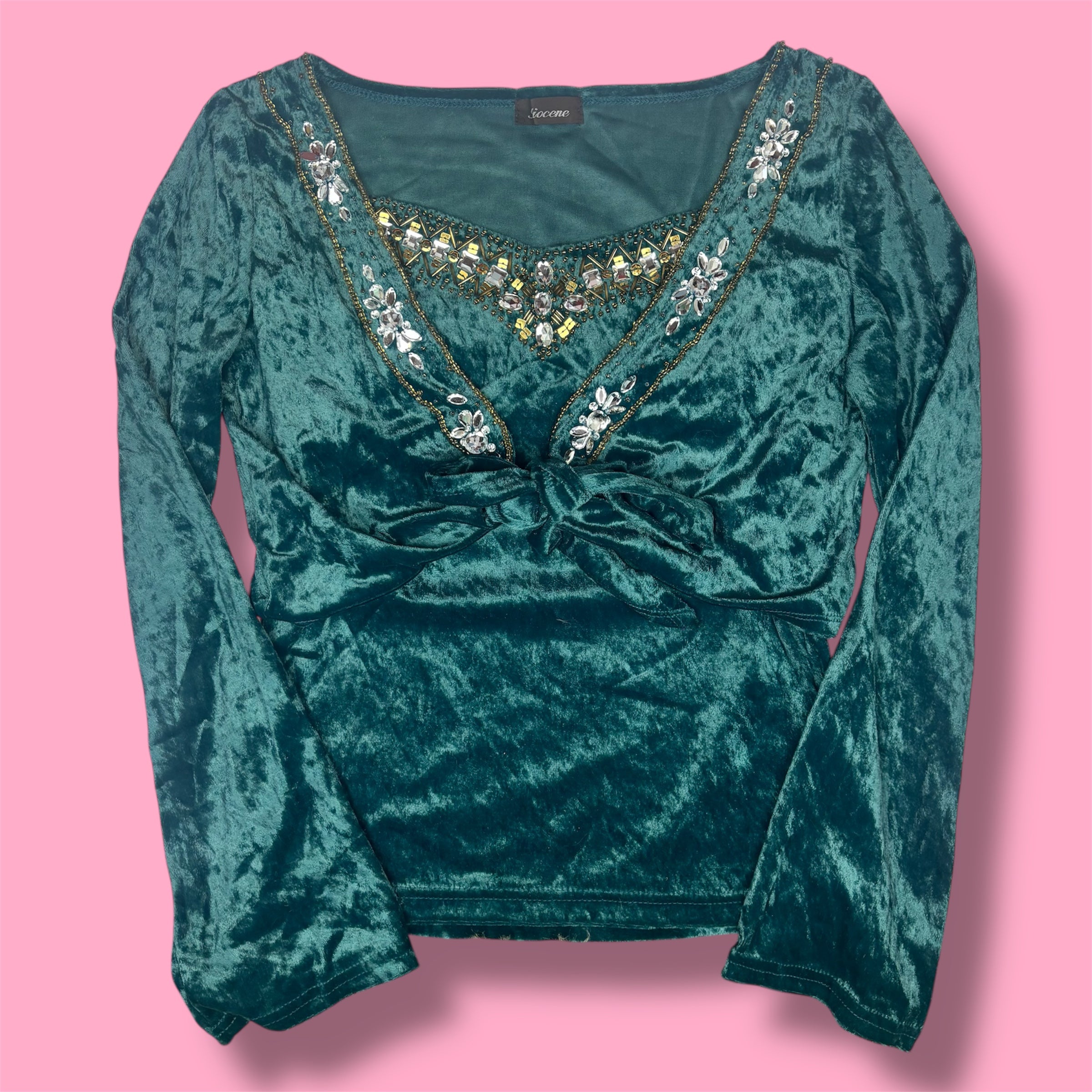 2000s Pliocene Velvet Embellished Tank Top + Bolero