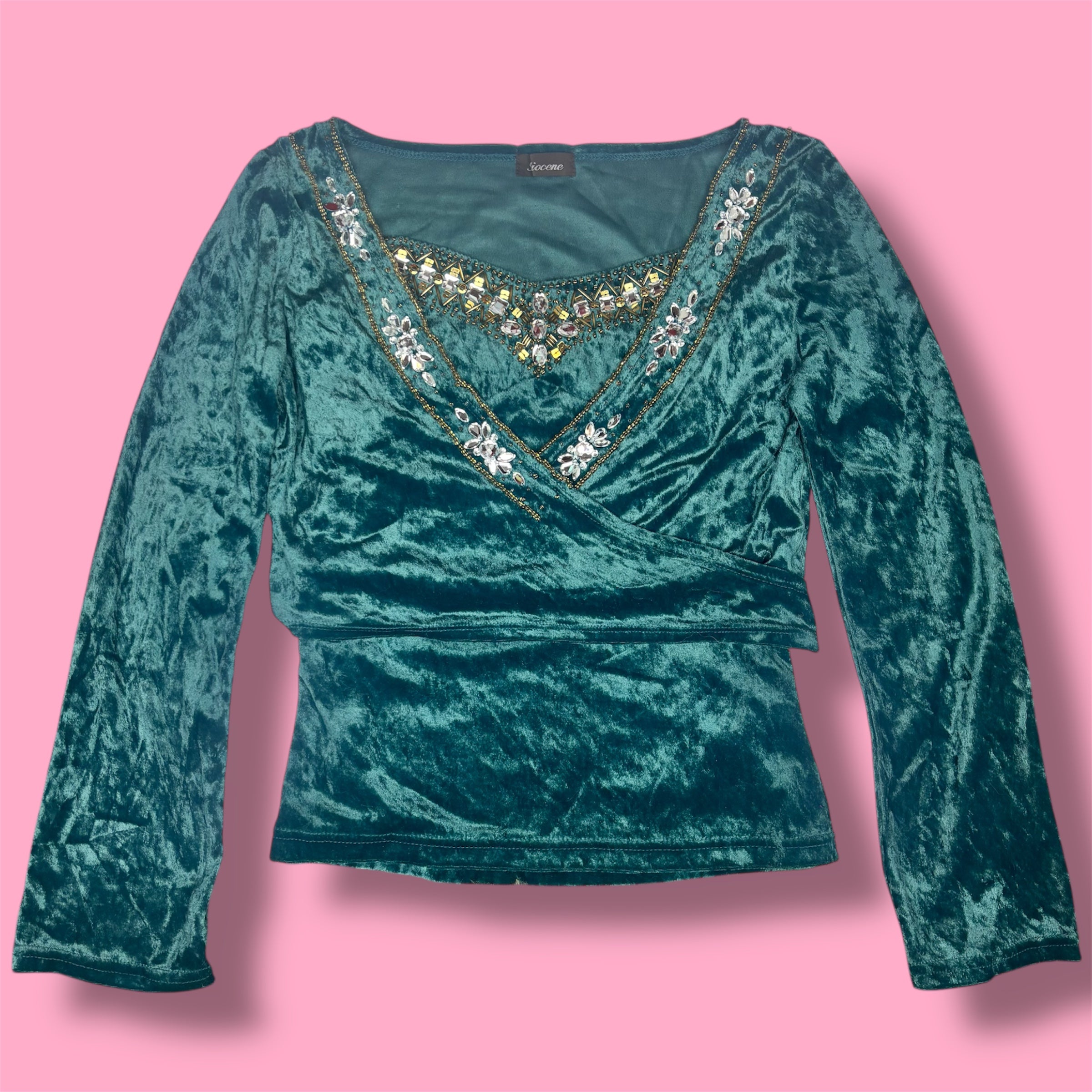2000s Pliocene Velvet Embellished Tank Top + Bolero
