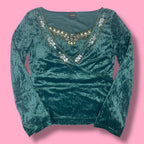 2000s Pliocene Velvet Embellished Tank Top + Bolero