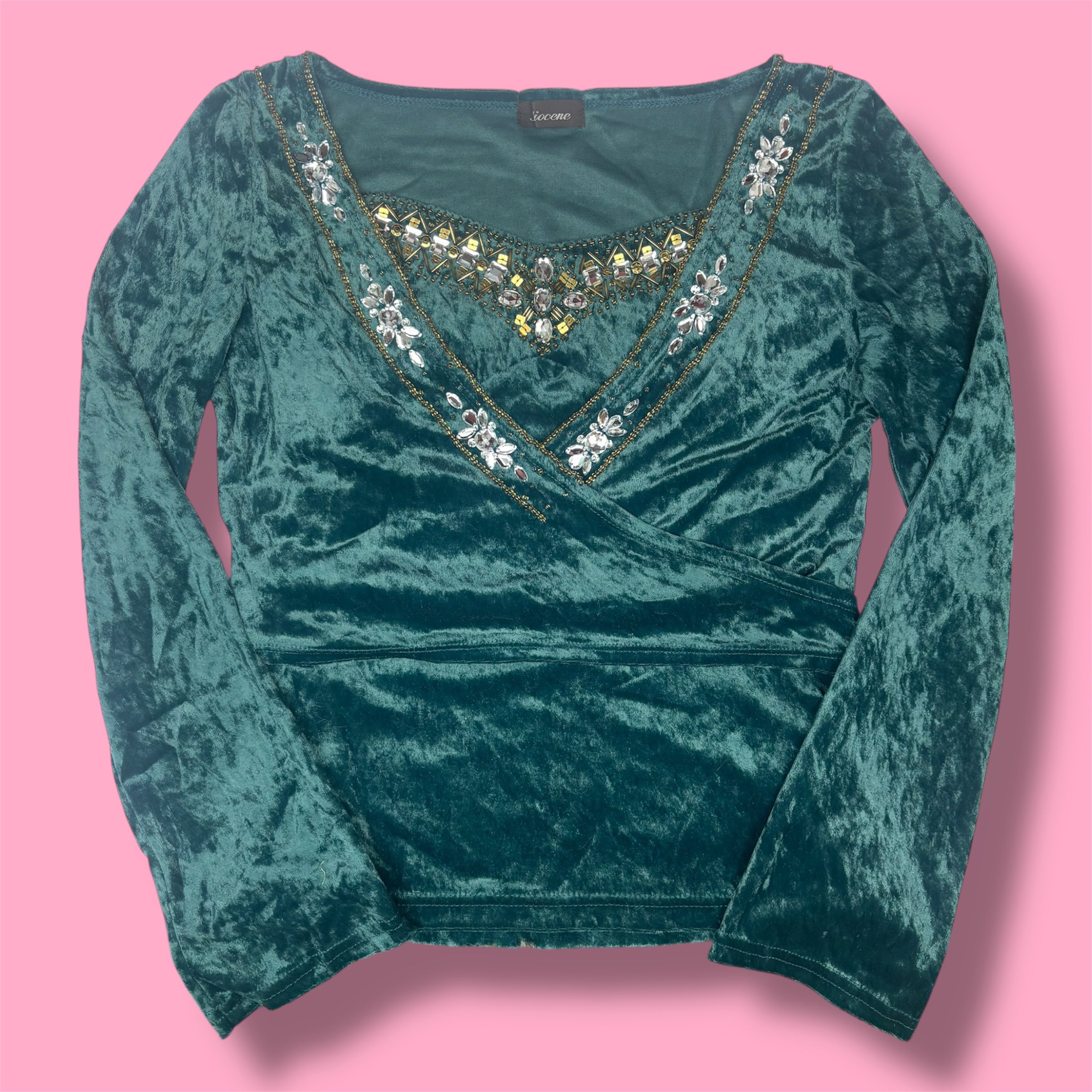2000s Pliocene Velvet Embellished Tank Top + Bolero