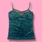 2000s Pliocene Velvet Embellished Tank Top + Bolero