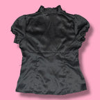2000s Byer California Polka Dot Ruffle Blouse