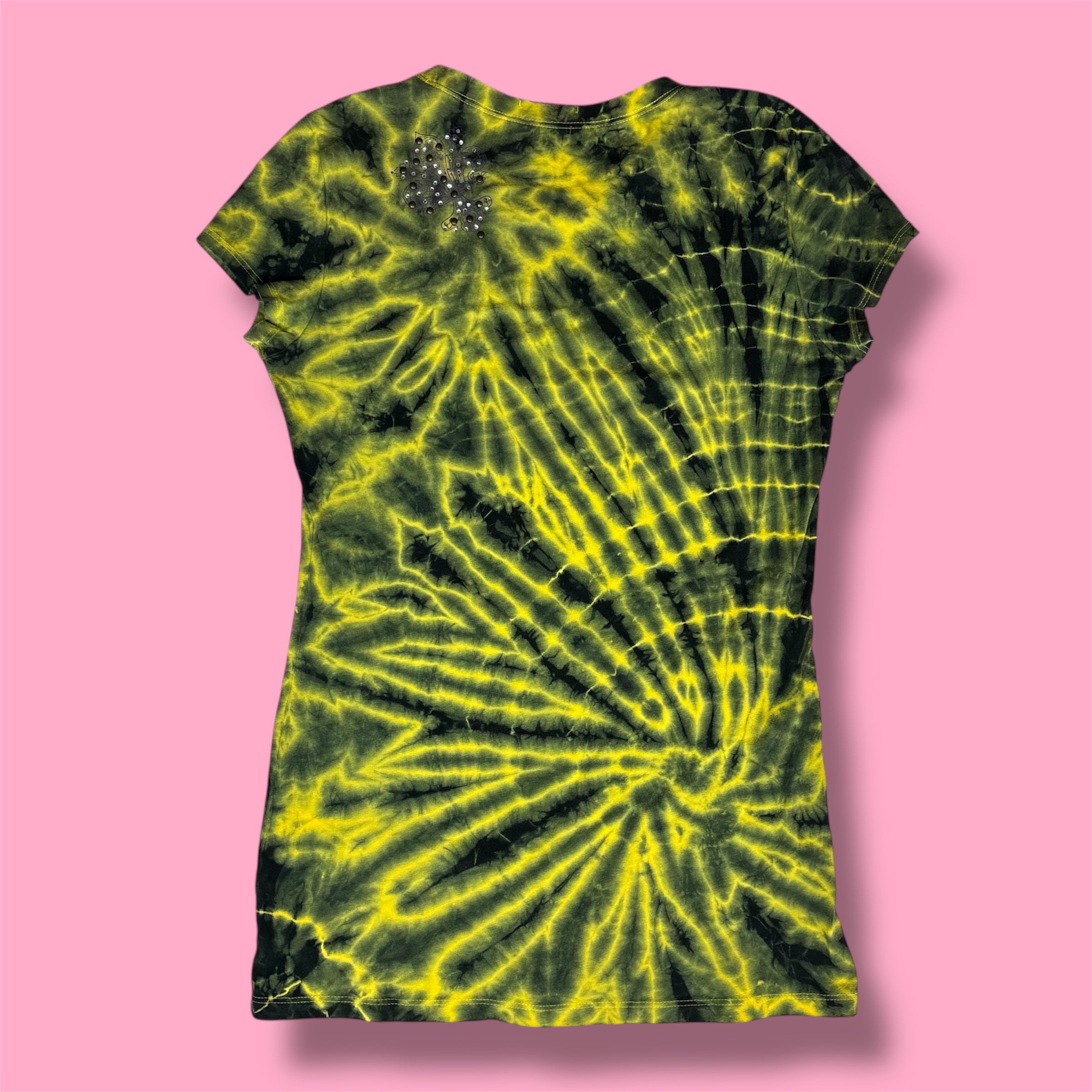 2000s T-Party Angel Wing Rhinestone Tie-Dye Top