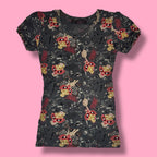 Hysteric Glamour Mini Micromesh Cyber-Grunge Graphic Baby Tee