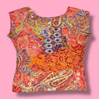 Y2K Trousers Etc. Paisley Floral Baby Tee