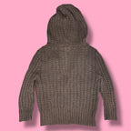 2000s Aeropostale Chunky Cable Knit Hooded Cardigan
