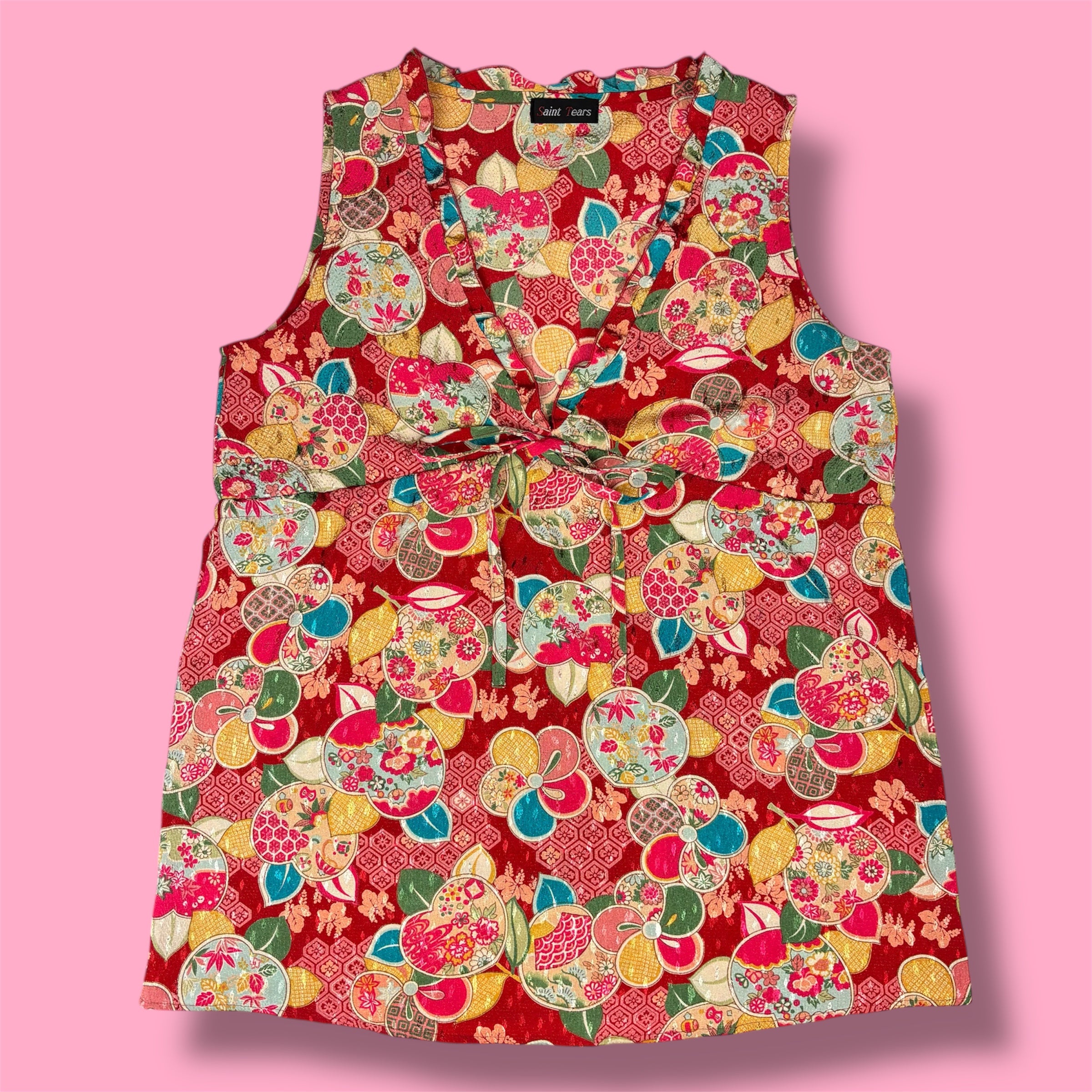 2000s Saint Tears Kimono Print Tank Top
