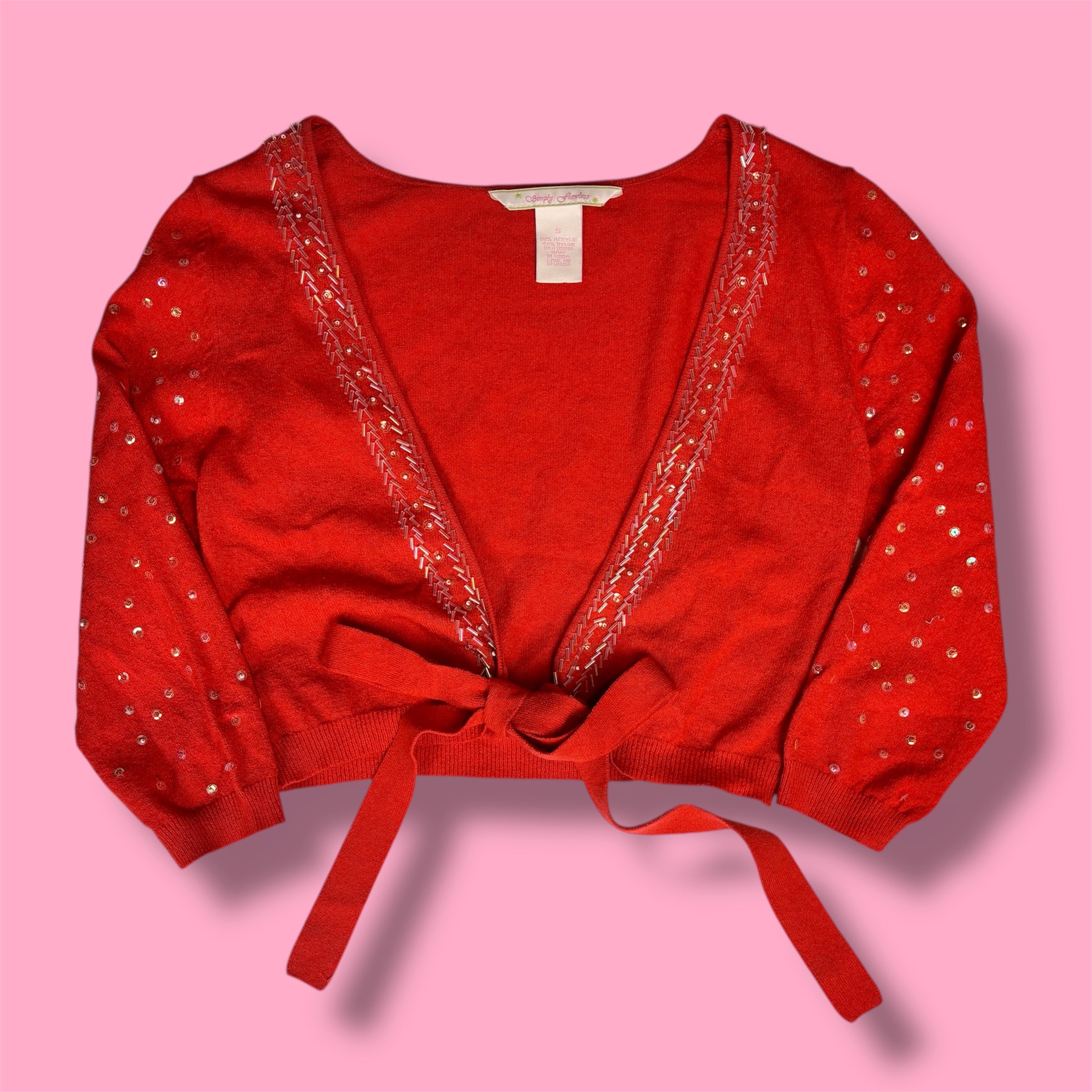 2000s Simply Flawless Beaded Tie-Up Bolero